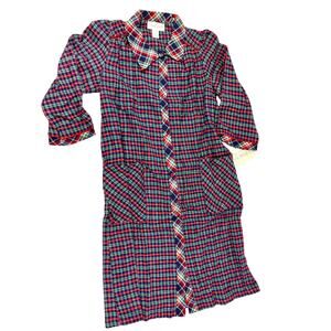 Vintage House Dress Pearl Snaps SMALL Robe Loungewear NWT Plaid
